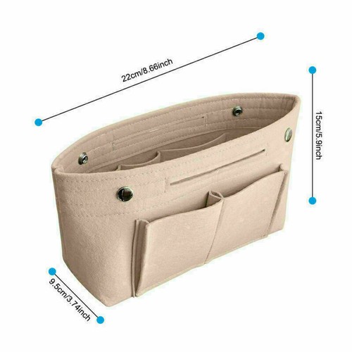 Large Multi pocket Felt Purse Handbag Organizer Insert Storage Tote Shaper Bag - Picture 17 of 17