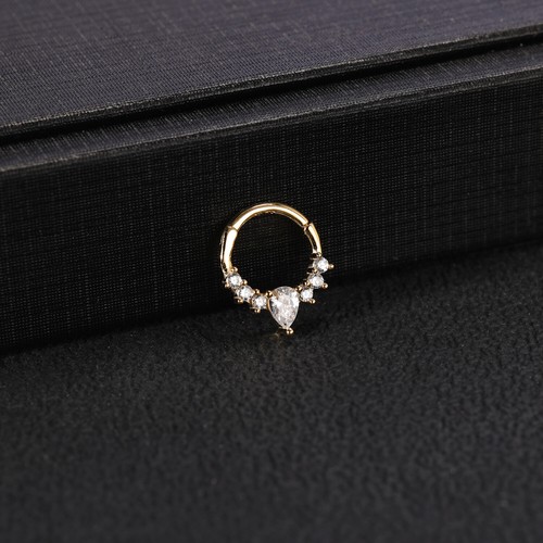 1 Stück 925 Sterling Silber CZ Nase Septum Ring Creolen Gold Ohr Helix Muschel Piercing - Bild 11 von 30