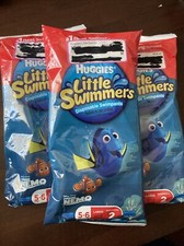 HUGGIES DISPOSABLE DIAPERS SIZE 5-6 LARGE 32 LBS Disney Little Swimmers 3 PACKS