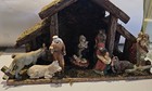 Christman Krippe,Vintage Weihnachtskrippe mit 9 Figuren,Heiliger Familie,Engel 