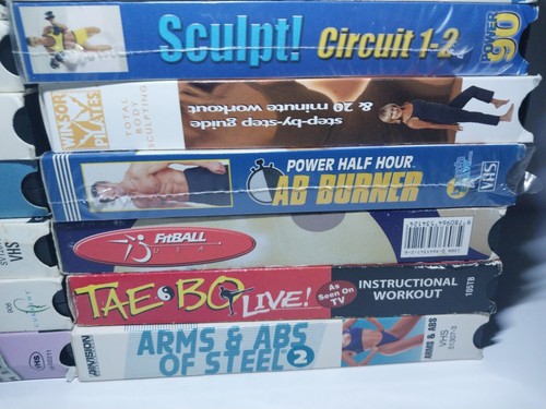 Lot Of 20 Vintage Workout VHS Tapes Tae Bo, The Firm, Abs Of Steel, Pilates - Picture 16 of 16