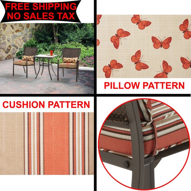 Mainstays Alexandra Square 3 Piece Outdoor Bistro Set Seats 2 Red