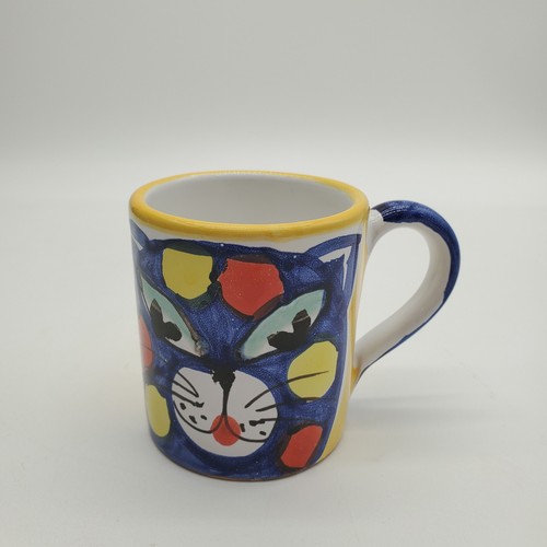 Bellina Italy Hand Painted Ceramic Cat Mug - Picture 2 of 7