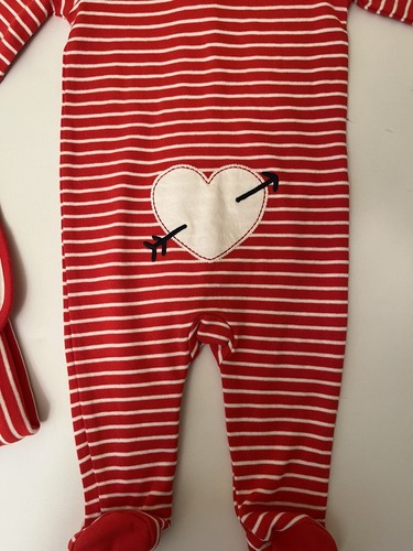 NWT Infant 3-6 Gymboree FUN AT HEART Cotton Striped RED HEART Blanket & Sleeper - Picture 6 of 6