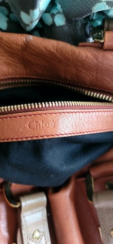 Authentic Chloe Calfskin Leather Medium Bordeaux Satchel Bag Whiskey - Picture 9 of 24