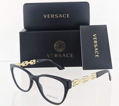 Versace Reading Glasses Mod. 3292 GB1 52-18 Black & Gold CatEye