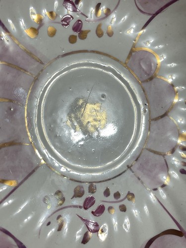 Plato de cerámica rosa floral vintage, Staffordshire Inglaterra - Imagen 6 de 8