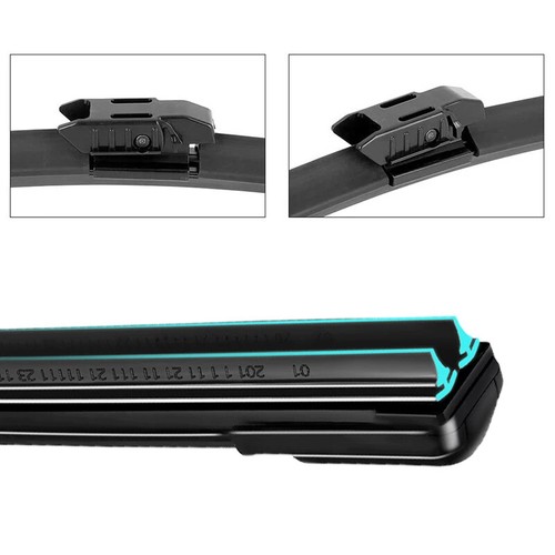 Car Windshield Wiper Blades Universal Soft Double Layer Rubber Frameless - Picture 39 of 40
