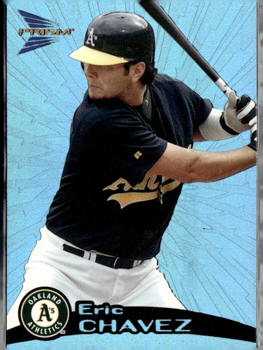 1999 PACIFIC PRISM HOLOGRAPHIC BLUE ROOKIE BLANK SERIAL #103 ERIC CHAVEZ A'S /5 - Picture 1 of 2