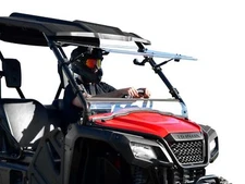 SuperATV Scratch Resistant Flip Windshield for Honda Pioneer 500/520 (2015+)