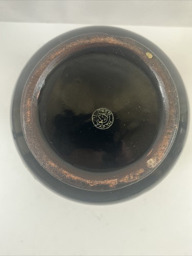 Vintage Vase Made In Japan Black Embossed Hand Painted Floral ￼6 1/8in - Picture 6 of 10