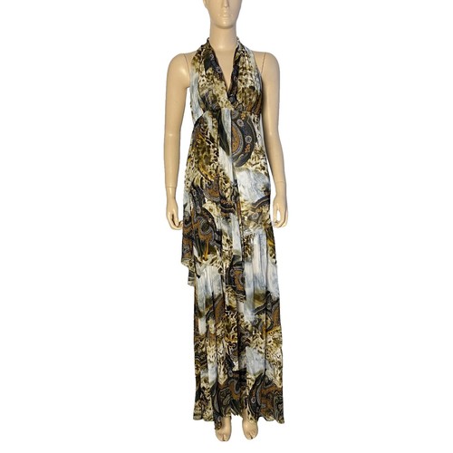 blue and gold princess dress Roberto Cavalli 2000's Yellow Floral Mini Dress with Snake Belt – THE WAY  WE WORE main image 0