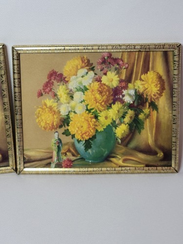 Set Of 2 Gold Toned Framed M Gernand Prints "Flowing Pot" 5" X 7" - Picture 2 of 6