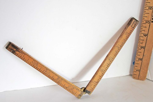 Vintage No 68 Stanley klappbares Holzlineal Messingscharniere - Bild 4 von 9