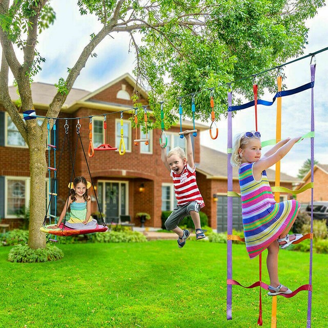 12 Accessories Outdoor Backyard Ninja Warrior Obstacle Course Slackline Swing AU 12 Accessories Outdoor Backyard Ninja Warrior Obstacle Course Slackline Swing AU