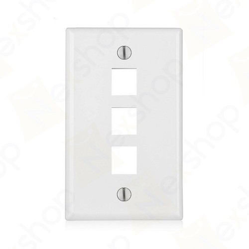 PACK de 50 placas de pared 3 puertos blanco Keystone Jack para conectores RJ45 HDMI, USB, A/V - Imagen 2 de 2