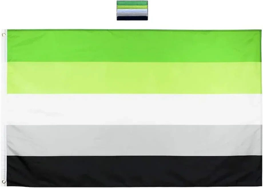 ARomanticシリーズ Aromantic Pride Flag 3x5ft with Grommets LGBTQIA Aro Pride A