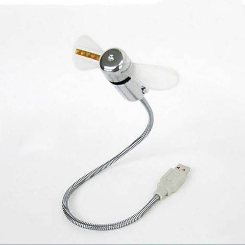 Cool Office Gadget USB LED Flexible Mini Fan Light For Laptop Notebook PC NEW - Photo 2/5