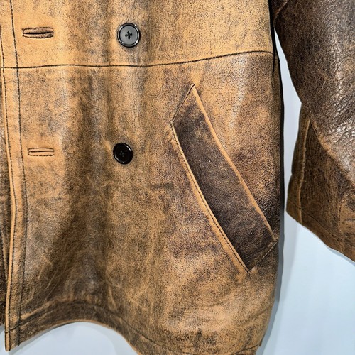 VTG Extremely Rare Michael Hoban North Beach Distressed Leather Coat USA Made 38 - Picture 4 of 21