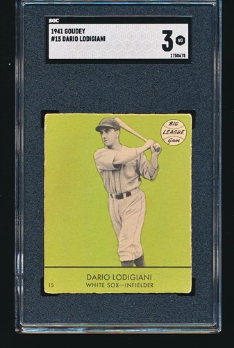 1941 Goudey DARIO LODIGLIANI #15 SGC 3