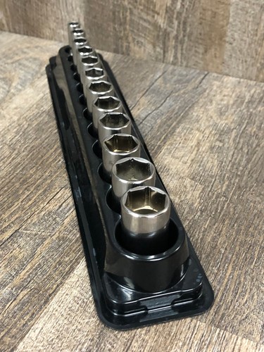 EXC Snap On 12 PC 3/8" Flank Dr 6 Pt METRIC Semi Deep Socket Set 212FSMSY 8-19mm - Picture 2 of 14