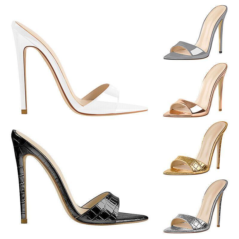 PANTOFOLA D’ORO Sandali donna a punta tacco alto slip on slide ciabatte mules decolte