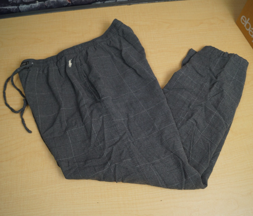 Polo Ralph Lauren Pigiama Pantalone Grigio Plaid Salotto Tasche a pelo Uomo Large L - Foto 1 di 9