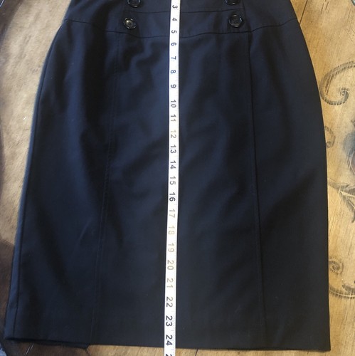 Worthington Classy Career Woman’s Skirt ~ Sz 6- Black ~24.5” L ~6 Black Buttons - Picture 11 of 11