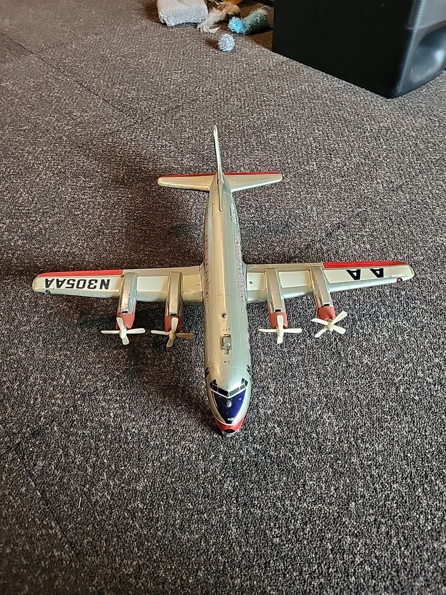 動画あり！！★LINE MAR TOYS 社アメリカン エアラインDC-7★ LINE MAR TOYS American Airlines DC-7 Tin Toy Vintage 1950s
