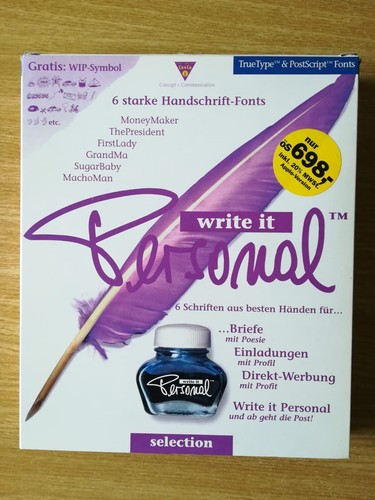 Write it Personal - 6 starke Handschrift-Fonts - für Apple Macintosh - OVP - Bild 4 von 4