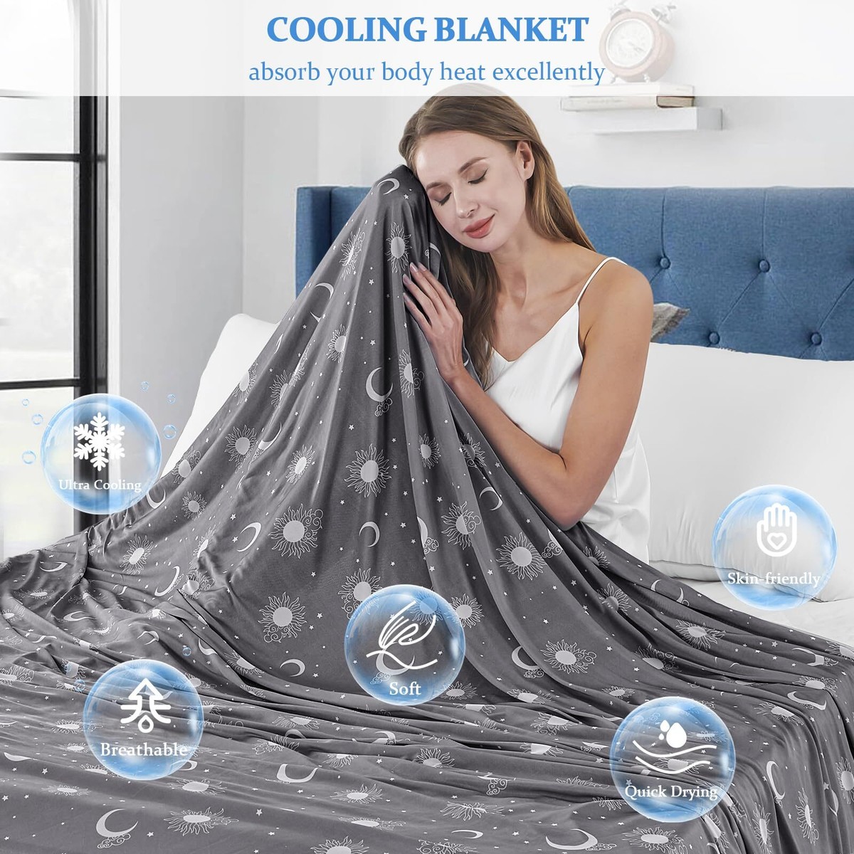Cooling Blanket Hot Sleepers Decorative Lightweight Breathable
