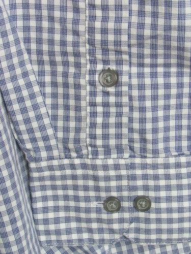 Alfani Mens Long Sleeve Blue Plaid Fitted Button Up Dress Shirt Size M W1448 - Picture 5 of 6