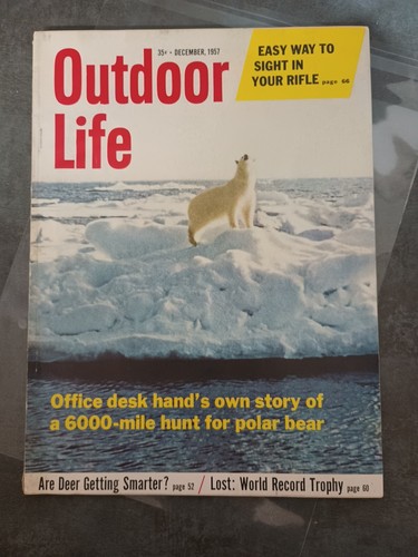 Vintage DECEMBER 1957 Outdoor Life Magazine Hunting Fishing Firearms Sportsman - Afbeelding 1 van 11