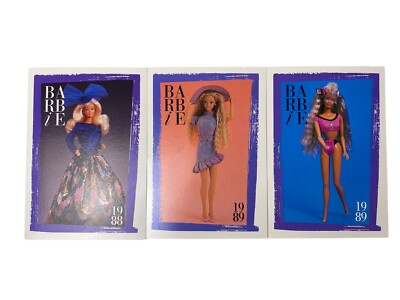 60 Vintage 1990 Barbie Fashion Fact Trading Cards Mattel Years