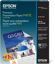 Epson Premium Presentation Paper MATTE (8.5x11 Inches, Double-sided, 50 Sheets)