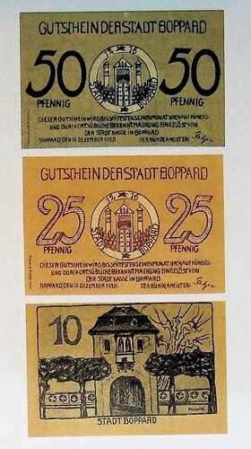 1920 Germany BOPPARD set of 10 25 50 Phennig Notgeld - Picture 2 of 2