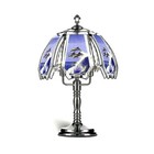 Traditional Glass Dolphin Scene Lamp, Black Chrome base  3 way touch on switch