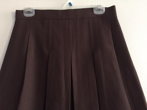 Vtg Women's Size M Brown Career Business A-line Classic Skirt Pleated, Waist 28" - Picture 7 of 8