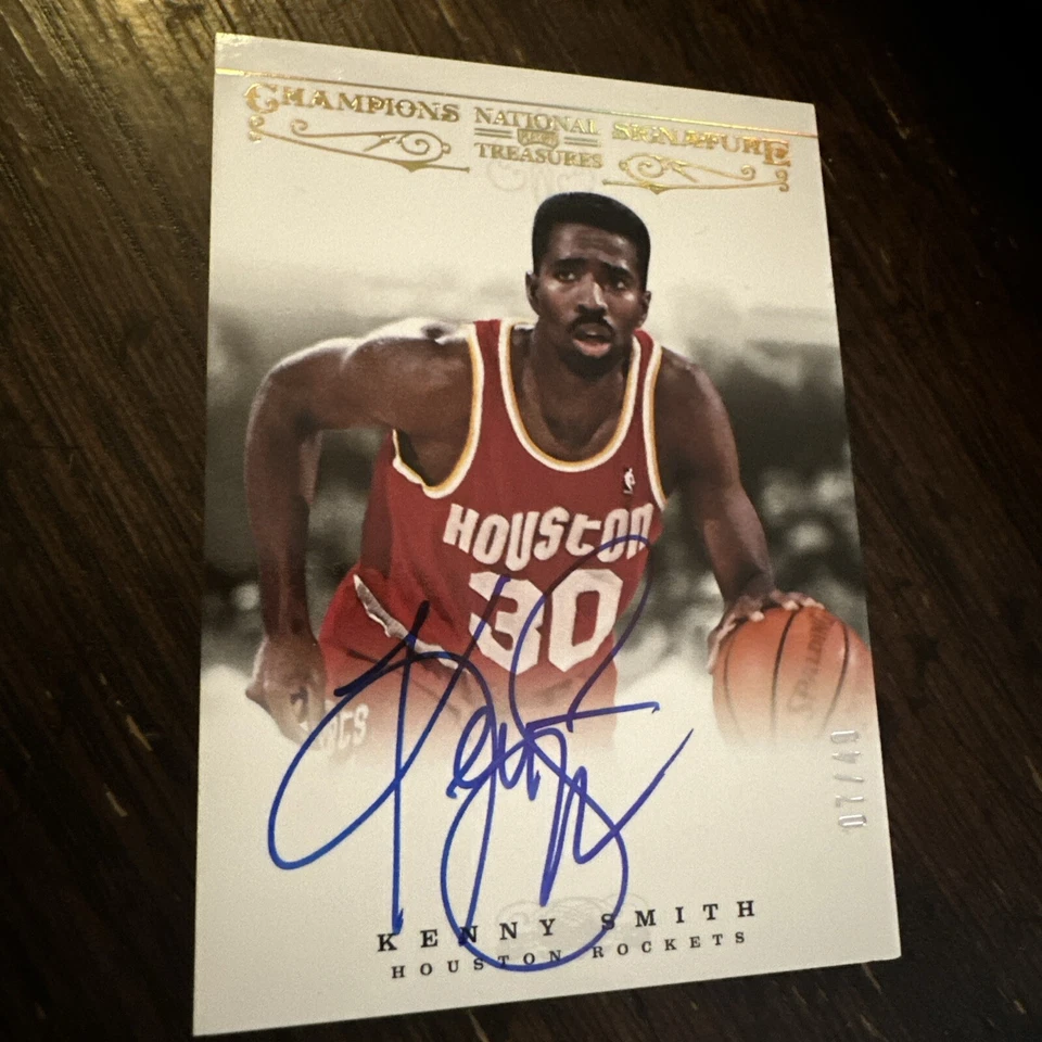 National Treasure 2012, Champions Signatures #/49, Kenny Smith, Houston Rockets. - Image 3 of 4