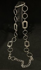 Silver Loop Chain Belt Adjustable Womens 41"