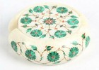 Marble Coaster Set inlay floral work semi precious stone handicraft Home Decor
