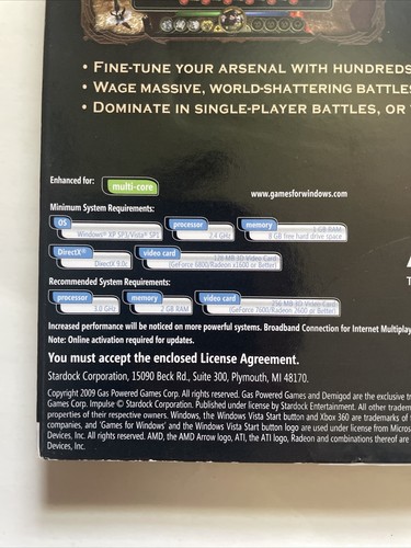 Demigod PC Games for Windows Strategy Action DVD-ROM  - New/sealed - Picture 7 of 8