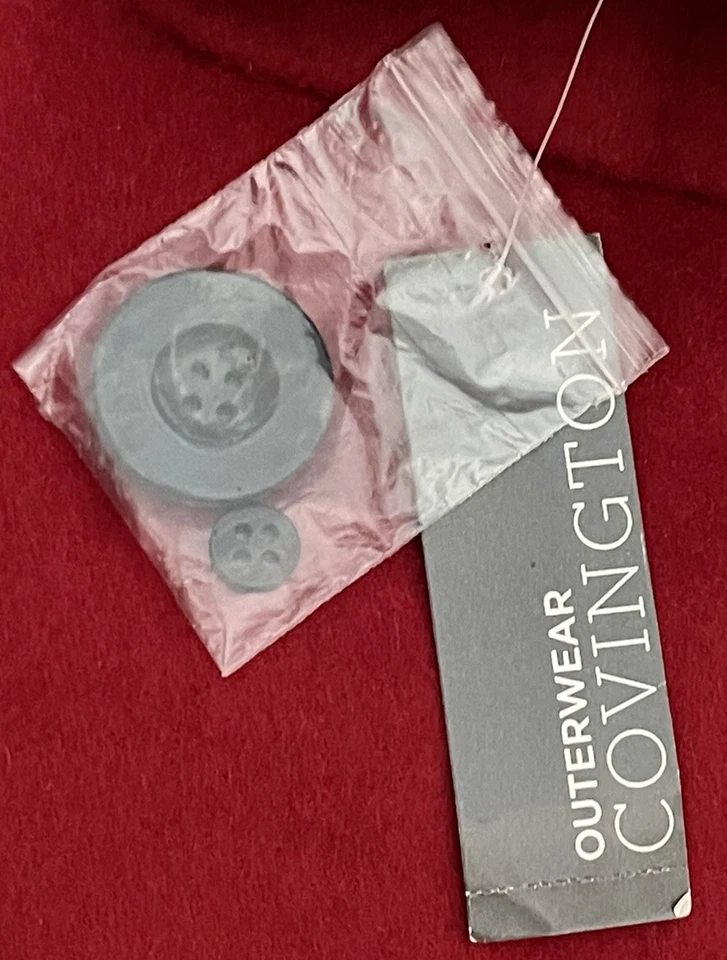 Abrigo de Colección Mezcla de Lana con Botones de Covington para Mujer XL Rojo Forrado Nuevo con Etiquetas Precio de Venta sugerido por el fabricante 160 USD Foto 3 de 4