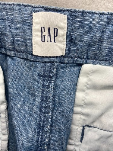 NUEVO CON ETIQUETAS GAP Pantalones Cortos Para Mujer Talla 6 Azul Ciudad Cortos Tiro Medio Algodón Cambray 5" Entrepierna - Imagen 10 de 13