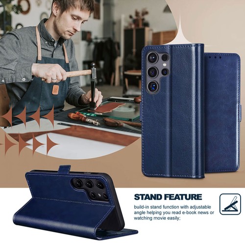 For Samsung Galaxy S24 Ultra 5G Case Leather Wallet Cover Glass Screen Protector - Picture 15 of 24