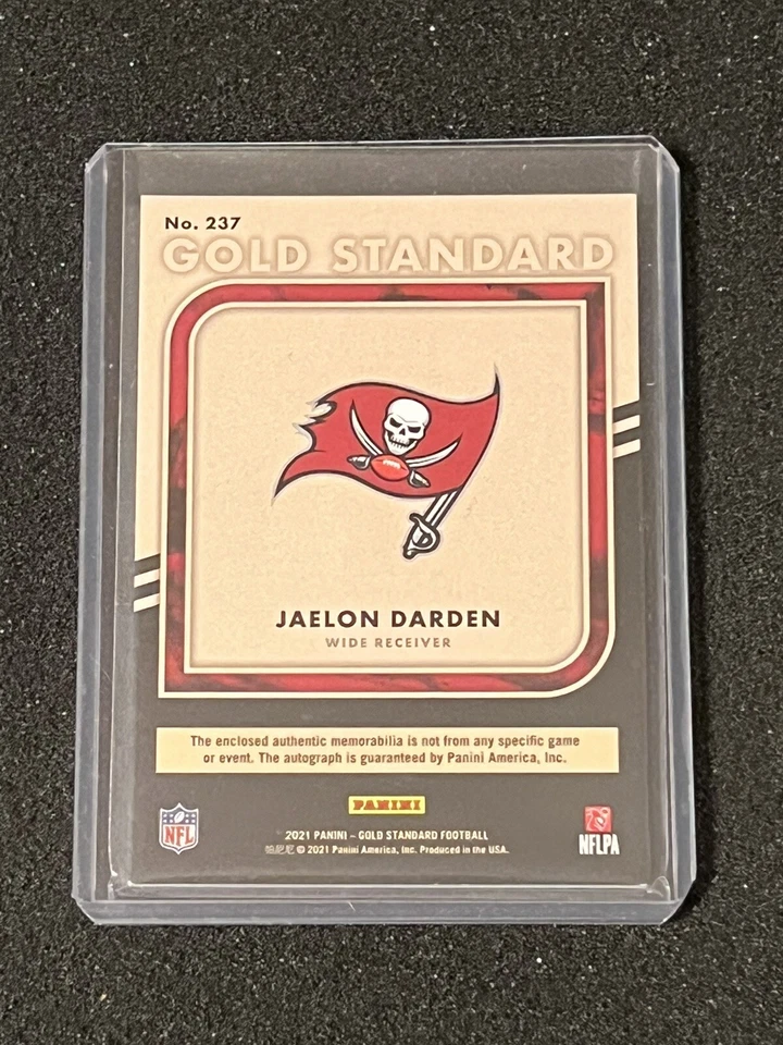 Jaelon Darden 2021 Gold Standard Rookie Jersey Silver Ink Auto #d /22 Buccaneers - Image 2 of 2