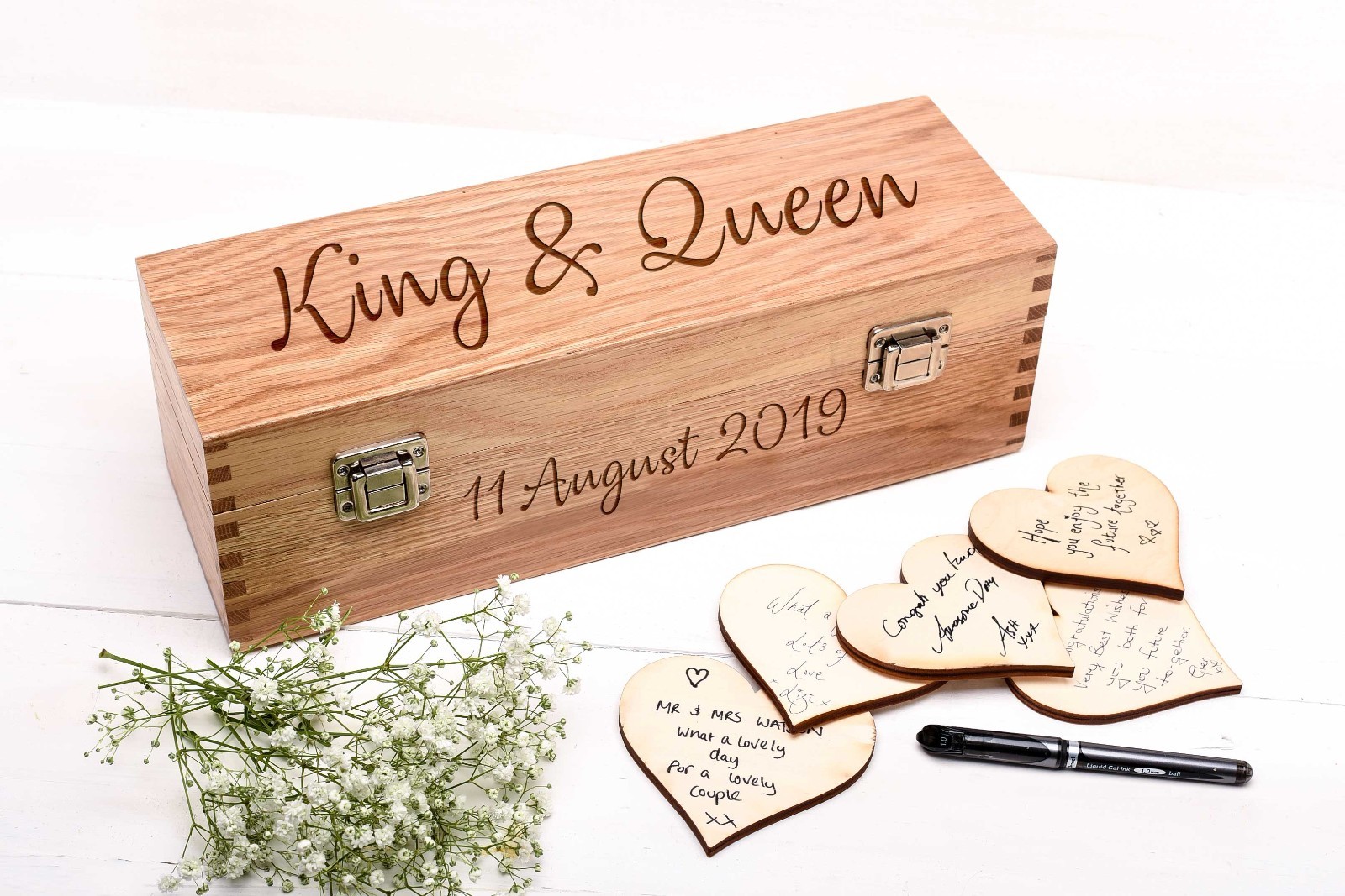 Wedding Guest Book, Alternative Guest Book, Oak Guest Book King & Queen Wedding Guest Book, Alternative Guest Book, Oak Guest Book King & Queen