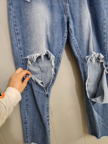 MOMOKROM Medium Distressed Hi Rise Jeans Size 12 - Picture 3 of 11