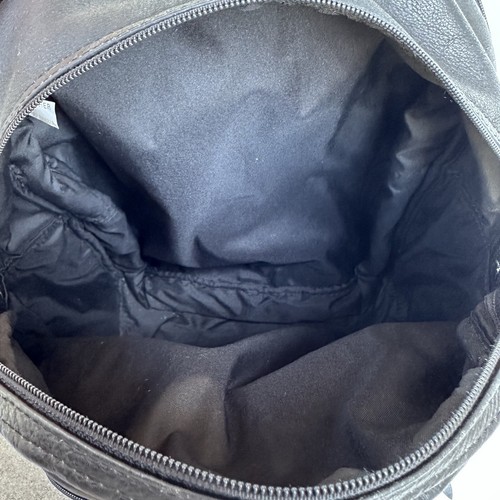 Expandable Black Leather Backpack w/Many Pockets - Picture 9 of 10