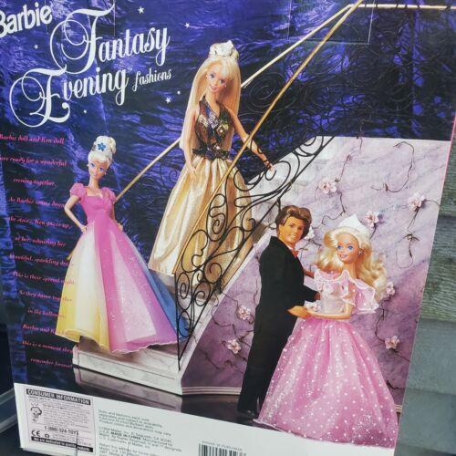 90s Vintage Barbie Fantasy Evening Ballgown Crown Gold Irrescent 13023 NOS - Bild 7 von 7